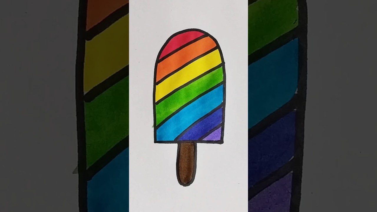 Rainbow 🌈 Popsicle Icecream 
