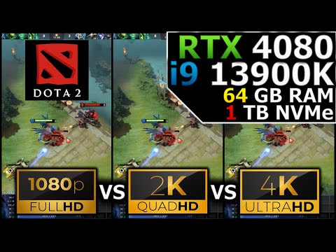 Dota 2 | 1080p vs 1440p vs 2160p | RTX 4080 | i9 13900K | 64GB RAM | 1TB NVMe
