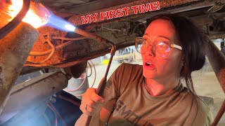 He Thinks I am Going to Burn the Truck to the Ground. My first time using a torch!
