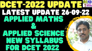DCET 2022 New Syllabus MATHS & SCIENCE |DCET Important Update 26-09-22 |DCET 2022 |Lateral Entry
