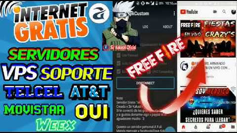 Nuevos Servidores Vps Telcel Movistar At&t Weex Oui Apn Default Soporte Free Fire