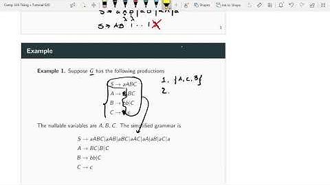 Tutorial 9 - Grammar simplification, Chomsky Normal Form (CNF), Greibach Normal Formal (GNF)