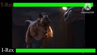 T-Rex vs Indominus Rex with healthbars