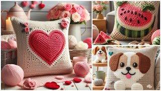 Crochet Beautiful Cushions Model Knitted With Wool (Share Ideas) #Knitted #Bedsheets #Crochetlove