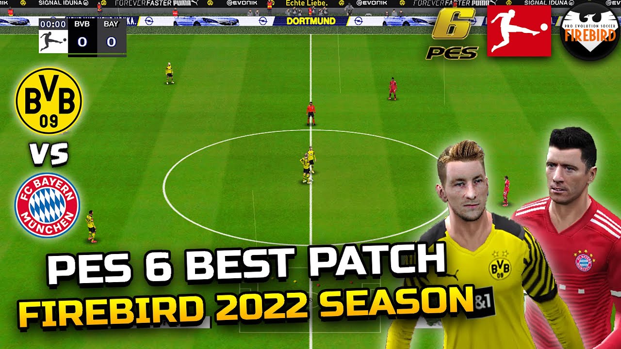 PES 6 Patch 2022 | Firebird Patch Bundesliga 2022 | Bayern Munich vs Dortmund | Full Match FHD 60FPS