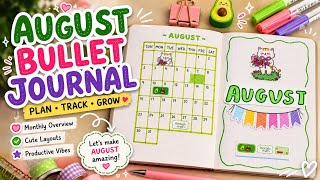 ☘️AUGUST BULLET JOURNAL SETUP ￼ 2026 | Cute Monthly Planner Spread🐱#bullet #journal #monthlyplanner