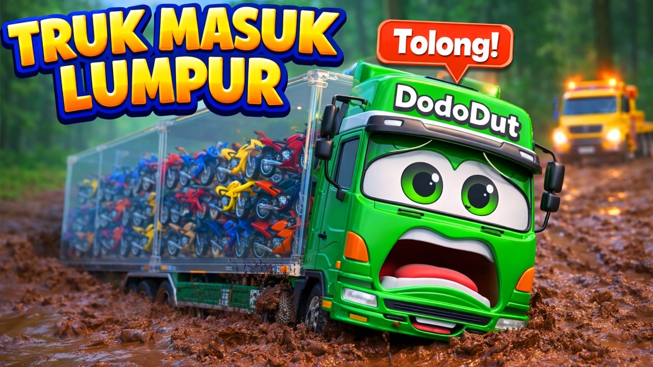 Tolong! Truk Terjebak Lumpur😧🚛 - Roda Roda Truk Berputar Di Hutan 🌲| Lagu Anak Edukatif Seru Terbaru