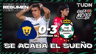 Resumen y goles | Pumas 03 Santos | Grita México BBVA AP2021  J11 | TUDN