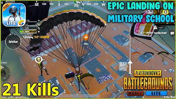 Epic Landing On Military School | PUBG MOBILE LITE Squad Gameplay