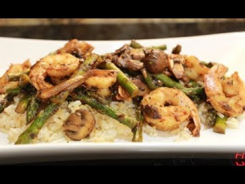 Cajun Spicy Shrimp & Asparagus Stir Fry