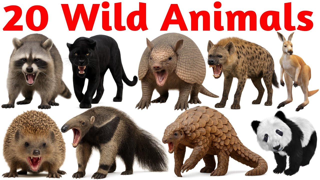 20 Wild Animals Name in English | Learn Wild Animals for Kids | Jungle ...