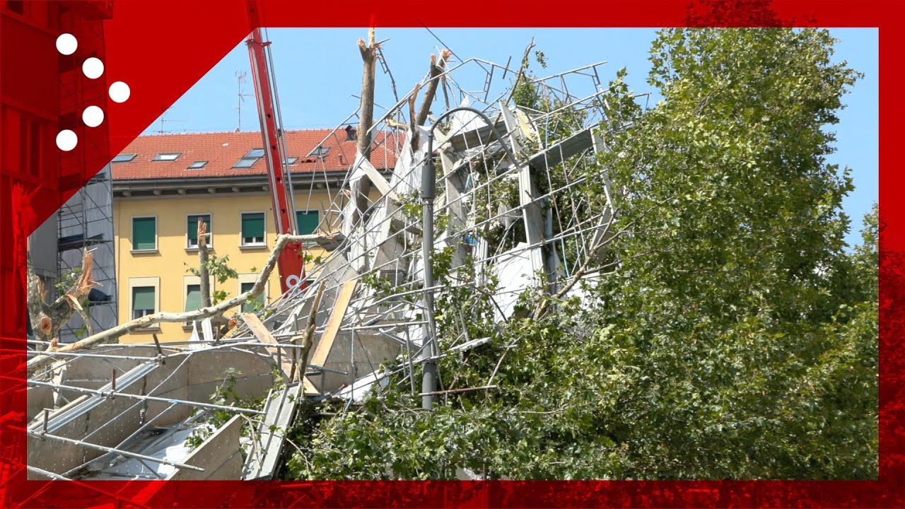 Milano, ponteggio spazzato via: interrotta linea filobus 90/91