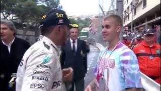 Justin Bieber Greets Formula 1 Monaco Grand Prix Winner Lewis Hamilton - 29/5/16