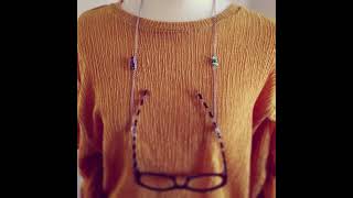 眼鏡チェーン 青 ターコイズ 男女兼用(am-gh-5b)