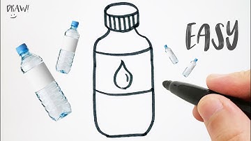How to Draw a WATER BOTTLE Step by Step / Easy Drawing
