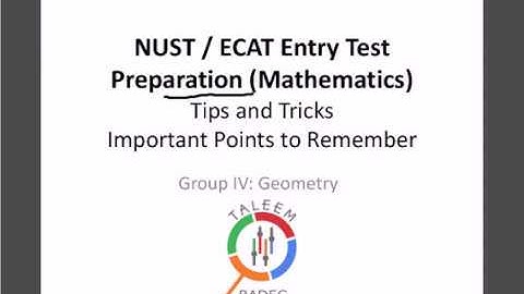 Entry Test Preparation : Mathematics Geometry and Conic Section Part 1