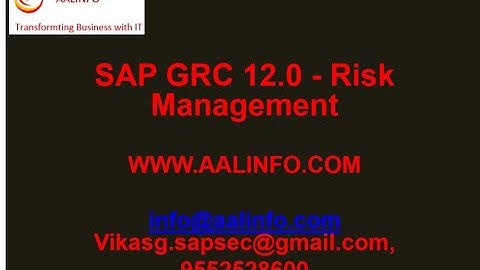 SAP GRC 12.0 Risk Management Demo