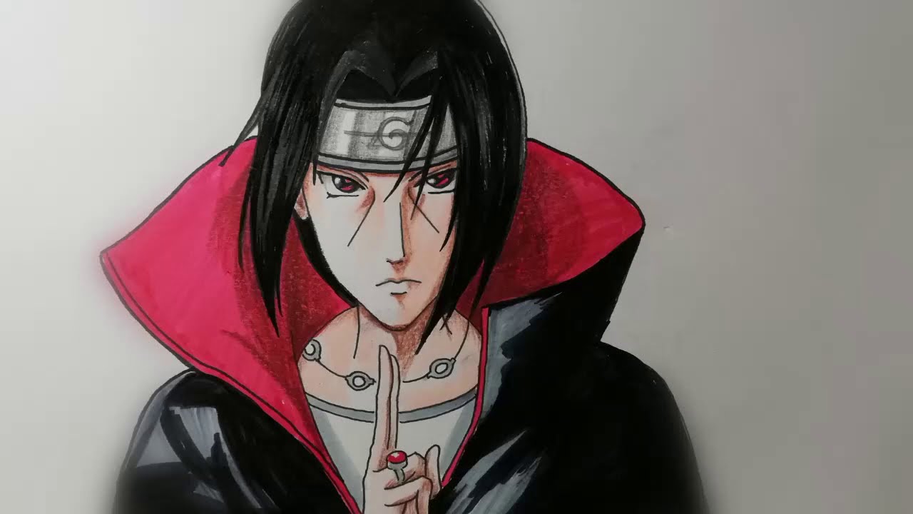 How to draw Uchiha Itachi Akatsuki || Vẽ Itachi Akatsuki - YouTube