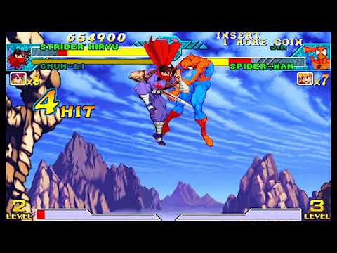 Marvel vs Capcom 1 ( Arcade ) - Strider Hiryu / Chun-li Playthrough ( Dec 23, 2022 )