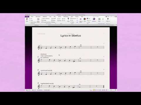 Sibelius Text: Lyrics