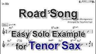 Road Song (Wes Montgomery) - Easy Solo Example for Tenor Sax