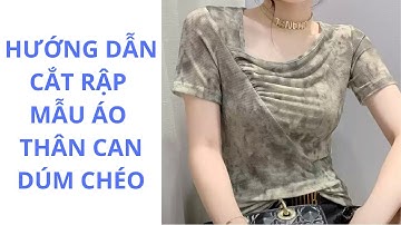 Instructions on how to cut a pattern with a slanted neck, criss-cross stitching /shirt design /