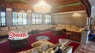 🏡✨فيلا فاخرة للبيع في السويسي أصالة مغربية بلمسة راقيةصالون مغربي بالزليج البلدي الأصيل وخشب الأرز 👑