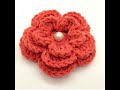 كورشيه وردة بعدة طبقات Crochet flower tutorial