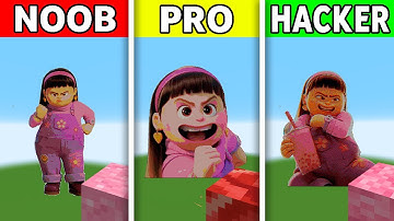 NOOB vs PRO vs HACKER Turning Red - Abby Park Pixel Art in Minecraft - How to Draw?