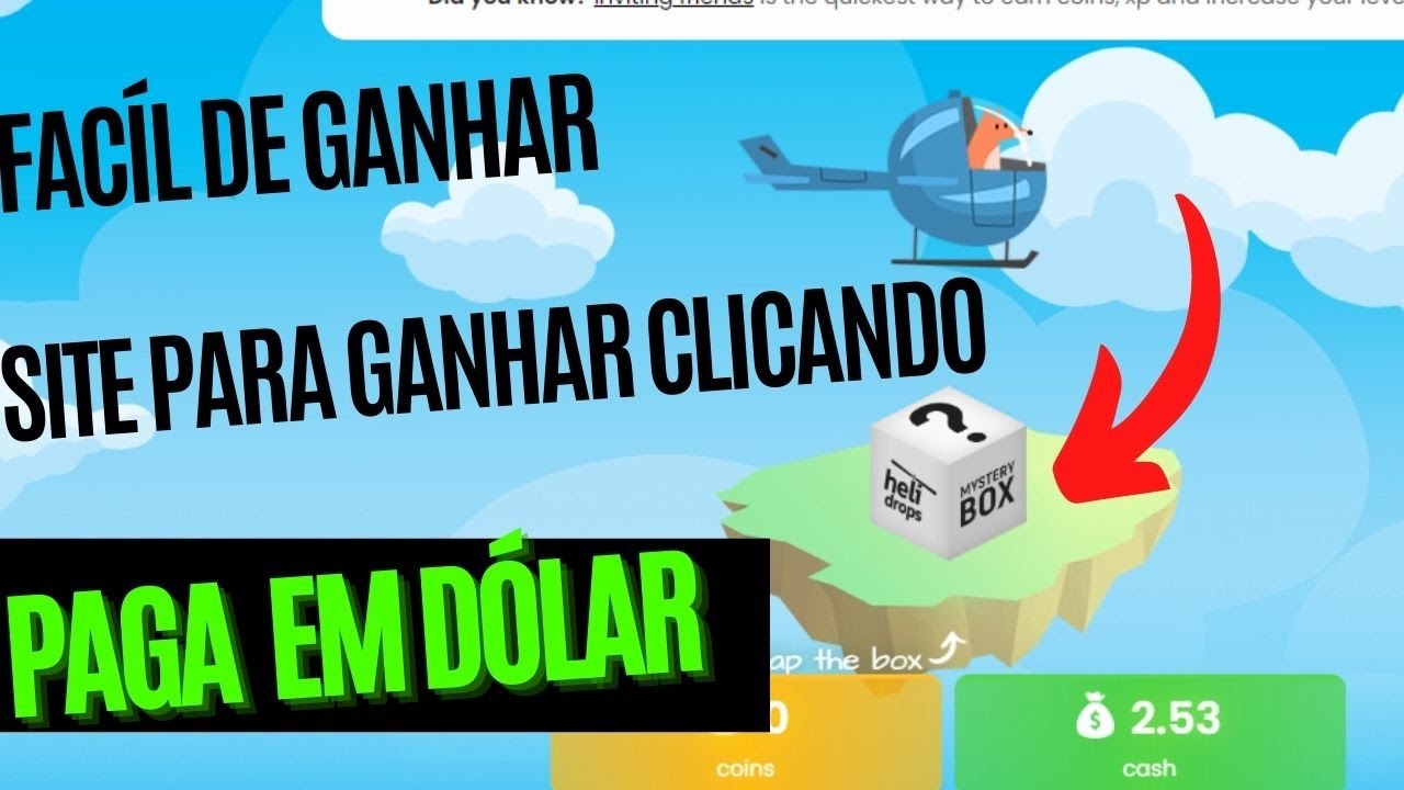 NOVO SITE PAGANDO POR CLIQUE, MÍNIMO DE SAQUE $5,00 DOLÁRES [HELIDROPS]