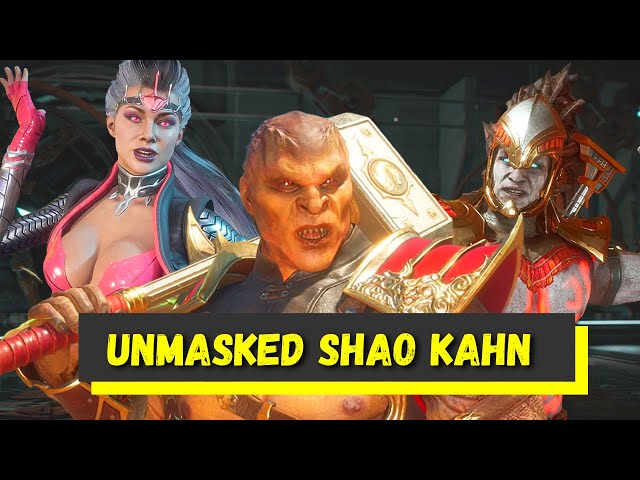 MORTAL KOMBAT 11 Unmasked Shao Kahn All Intros Dialogue MK11 