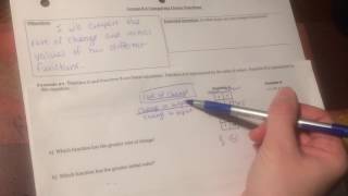 Lesson 8.4 Comparing Linear Functions: Example #1