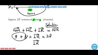 Form 4 Maths - Vectors (2010 MANEB P1 question 14)