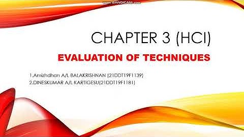 Chapter 3.1 Evaluation Technique(HCI)