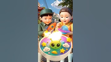 Squid Game AI eating colorful alien edible slime ASMR #asmrRainbow #squidgame #squidgame2 #ai