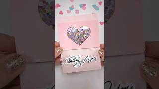 🩷 Shaker Card Tutorial ✂️ easy #cardmaking #papercrafts for Valentine&#39;s Day #art #diy