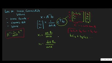 Lec20 Cramers Rule, Inverse Matrix, Volume 2