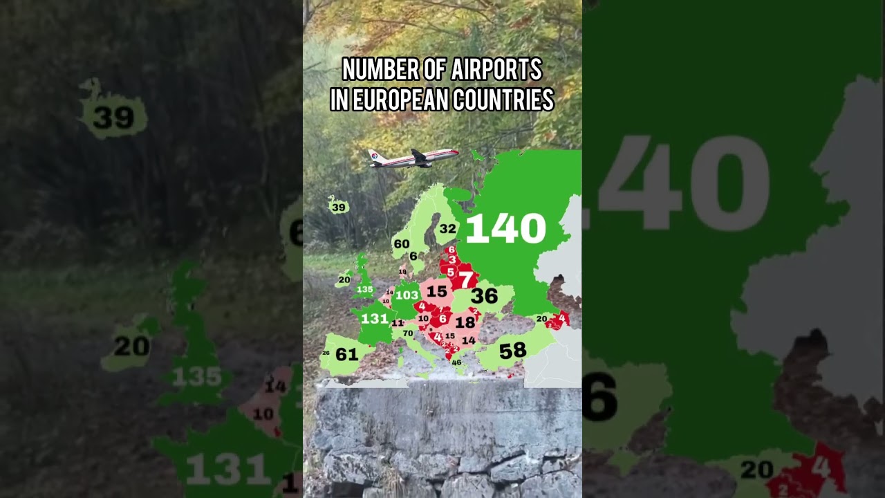 Number of airports in European Countries 
