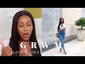 FULL GRWM: HOW TO GET READY WHEN YOU'RE IN A RUSH: HAIR + MAKEUP + OUTFIT ft KRIYYA HAIR