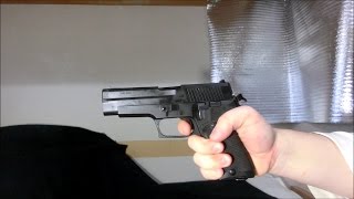 タナカワークス 陸上自衛隊9㎜拳銃(SigP220) モデルガン発火。