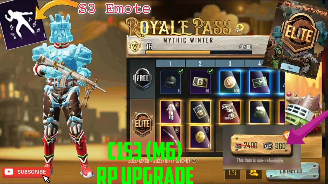 First Time Purchased Elite Pass Plus *Worth-900UC* In C1S3 (M6) in BGMI.