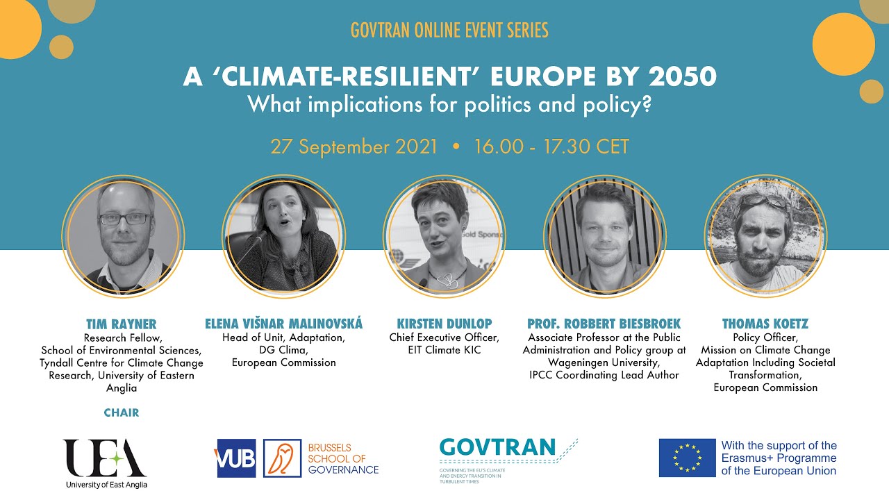 A ‘climate-resilient’ Europe by 2050: what implications for politics and policy?