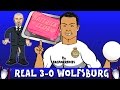 Cristiano ronaldo hattrick real madrid vs vfl wolfsburg 30 champions league parody 2016