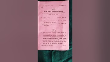 M com 1st semester//statistical analysis for Decision making//2024#hpu #exam