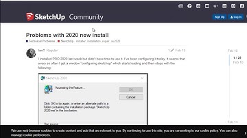 sketchup 2020 /2021 error report