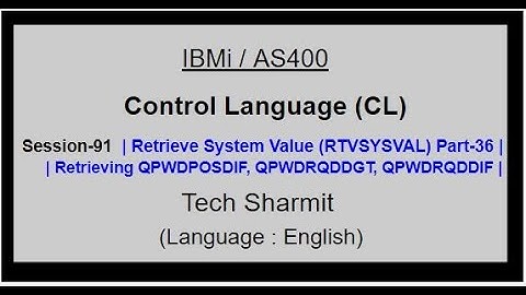 Retrieve System Value (RTVSYSVAL) Part-36 | IBM i | AS400 | CLLE | cl programming in IBM i  or AS400