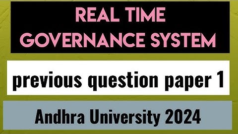 real time governance system question paper 2024 | Andhra University