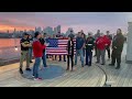 NYC SEAL Swim - Bill Brown presenting Meghan Burns with signed 🇺🇸 aboard Battleship NJ