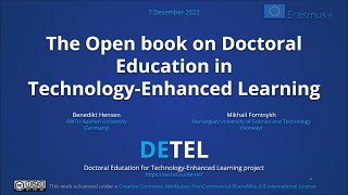 Open Webinar on Doctoral Education in Technology Enhanced Learning part 6 / 6: DETEL book