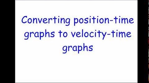 d-t to v-t graphs